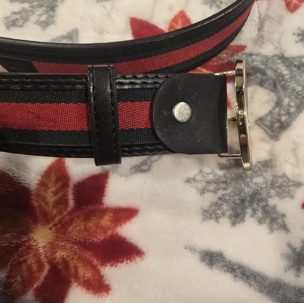 Gucci Black and Red Men's Belt